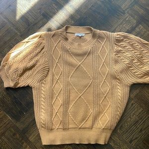 Puffy sleeves cotton sweater